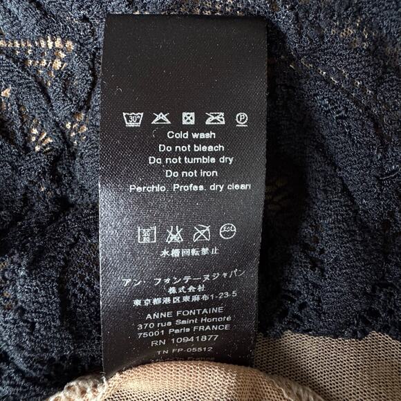 ANNE FONTAINE Castille Stretch Black Lace Top - Picture 11 of 11